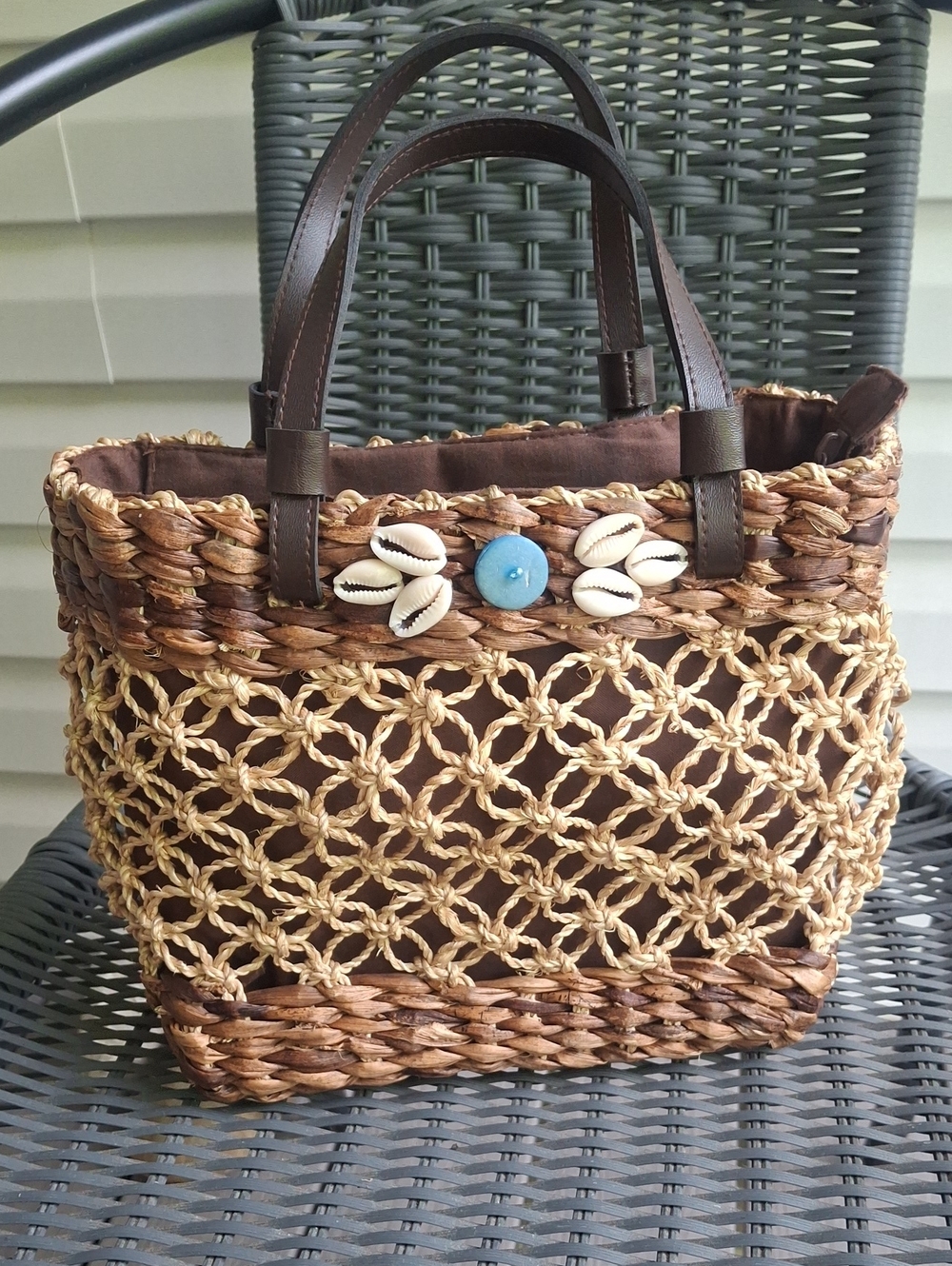 Nine West Brown and Tan Woven Mini  Bag